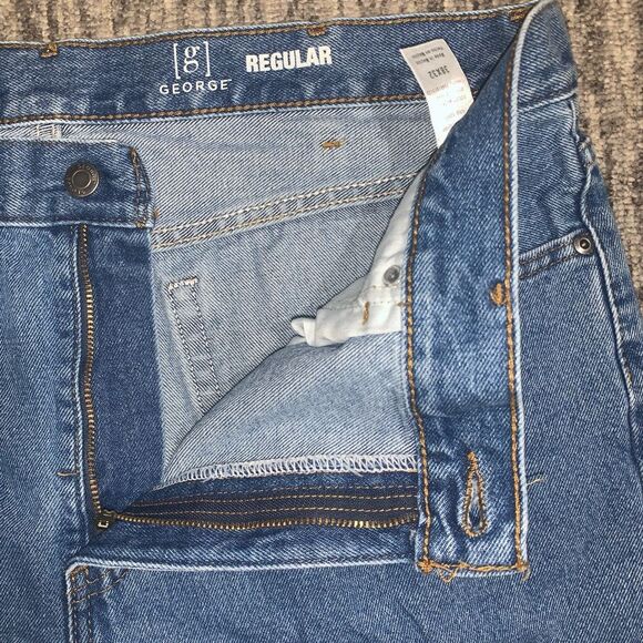 George Mens Size 38x32 Straight Leg Denim Jeans Blue Medium Wash 100% Cotton - Picture 2 of 5